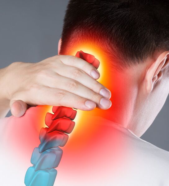 pijn in de nek met cervicale osteochondrose